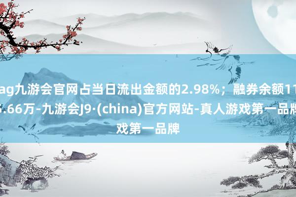 ag九游会官网占当日流出金额的2.98%；融券余额115.66万-九游会J9·(china)官方网站-真人游戏第一品牌