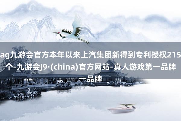 ag九游会官方本年以来上汽集团新得到专利授权215个-九游会J9·(china)官方网站-真人游戏第一品牌