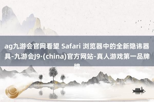 ag九游会官网看望 Safari 浏览器中的全新隐讳器具-九游会J9·(china)官方网站-真人游戏第一品牌