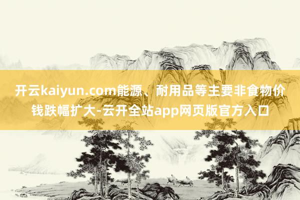 开云kaiyun.com能源、耐用品等主要非食物价钱跌幅扩大-云开全站app网页版官方入口