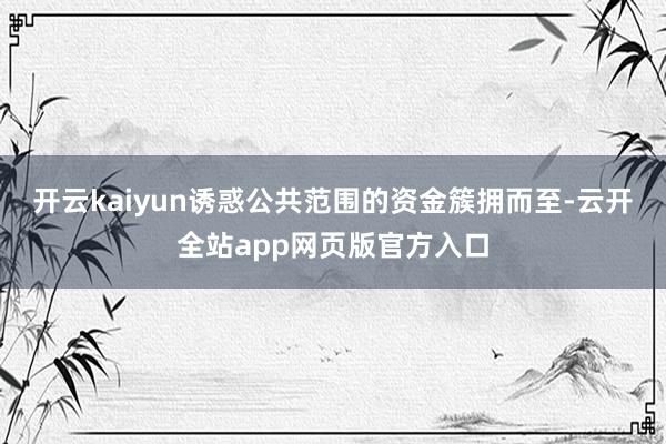 开云kaiyun诱惑公共范围的资金簇拥而至-云开全站app网页版官方入口